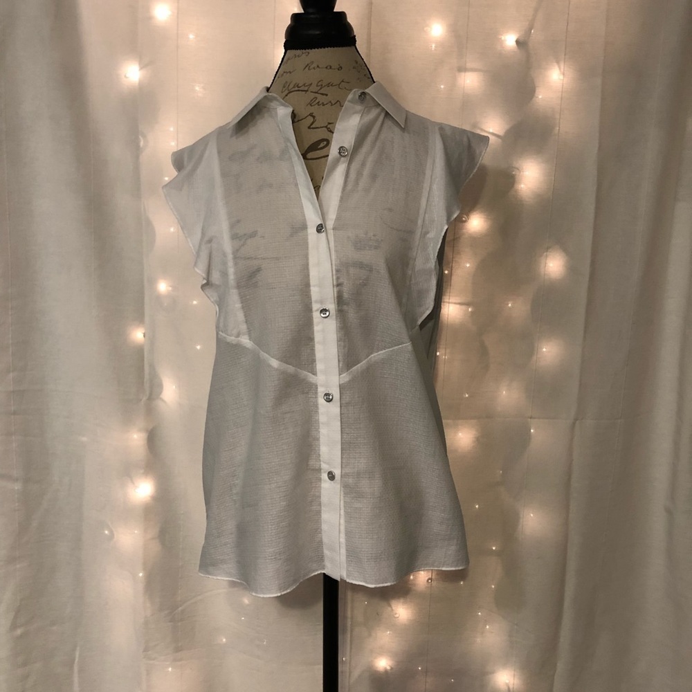 2[7ForAllMankind] NWT! Cotton ruffled button down